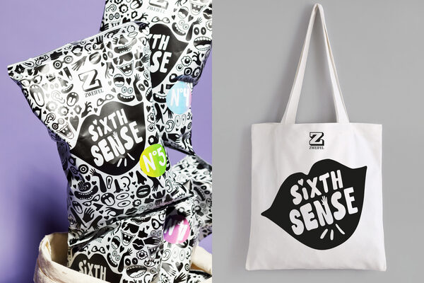 <b>STUDIO THOM PFISTER</b> delivers the eye-catching pattern and logo design for the <b>Sixth Sense campaign by ZWEIFEL CHIPS</b> for Jung von Matt Limmat