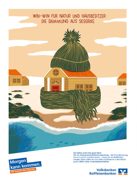 Tomorrow can come. – <b>Viktoria CICHON c/o ART ACT</b> illustrates the VOLKSBANKEN / RAIFFEISENBANKEN campaign for the magazine <b>BRANDEINS</b> and presents hand-lettered artwork