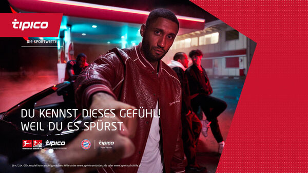 ‘Because You Feel It’ - <b>TIPICO </b>campaign by <b>Pascal KEROUCHE c/o BIRGIT STÖVER ARTISTS</b> fuels the desire for the thrill of sports betting