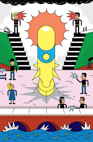 'Sprichst du arbeitgeberisch?' FLACOUX c/o WILDFOX RUNNING illustriert für DER SPIEGEL