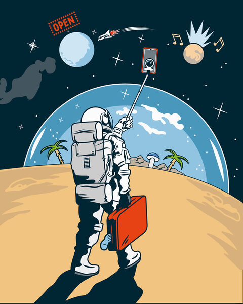 <b>‘Destination Outerspace’</b> - the new book by Ulrich Walter with illustrations by <b>Frederik JURK c/o&nbsp;SEPIA</b> on the topic of the minute: Space Tourism
