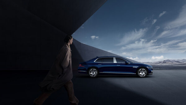 <b>The GENESIS G90 extended executive sedan </b>with impressive backplates by <b>MAGROUND</b> – raising the bar in automotive excellence