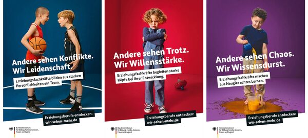 "We See More" – Miriam Lindthaler photographed the campaign focusing on careers in child education and care for the Federal Ministry for Education, Women, Senior Citizens and Youth