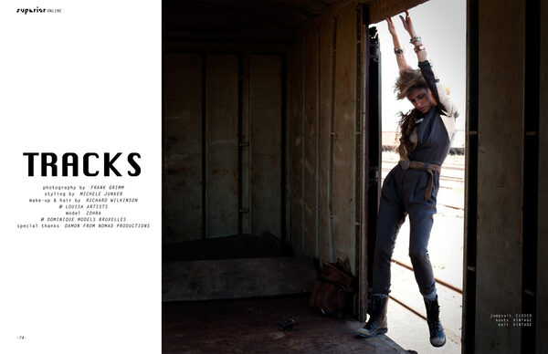 <b>Frank Grimm</b> : ‘Tracks’ fashion story with an enchanting railway ‘tramp’ and ‘The Bay’ - streetwear editorial for SUPERIOR MAG.