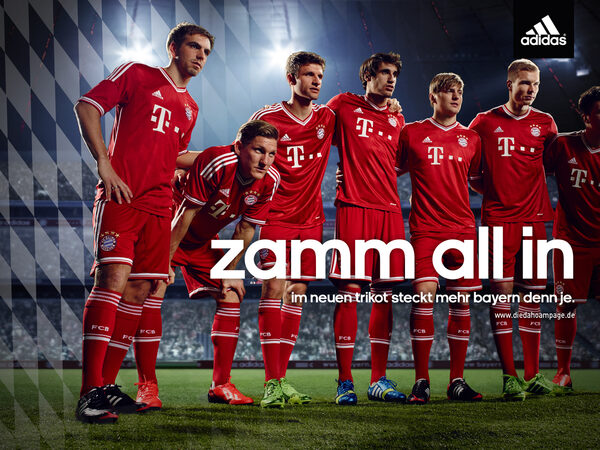 -Zamm all in- die Adidas-Kampagne 13/14 zur FC Bayern München Trikot-Kollektion plus Making-off Video - Fotos <b>Marcus MÜLLER SARAN</b>