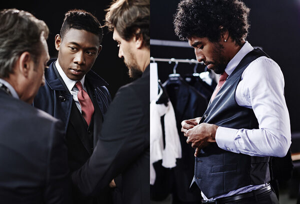 GIORGIO ARMANI dresses BAYERN MÜNCHEN players – at the fitting with his camera at the ready : <b>CHRISTIAN KAUFMANN</b>