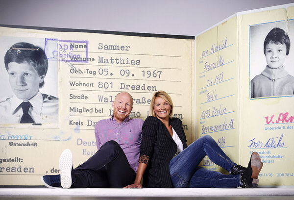 25th anniversary of the fall of the Berlin Wall - <b>CHRISTIAN KAUFMANN</b> celebrates with a portrait of Franzi van Almsick and Matthias Sammer for die BILD