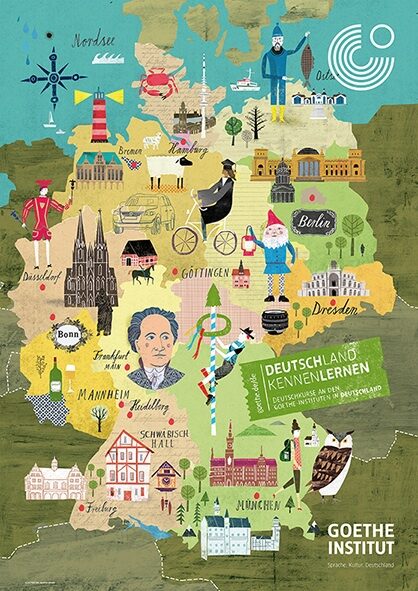 ''Deutschland Kennenlernen' - GOETHE INSTITUT wirbt für seine Sprachkurse mit einer neuen Poster Kampagne mit gleich sechs <b>2AGENTEN</b> Artists