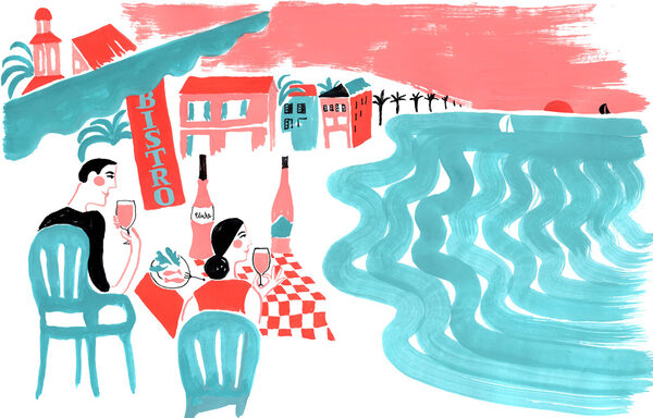 Strandmotiv für den ARLANDA EXPRESS - das Artwork von Illustratorin <b>Annika HUETT</b> c/o Agent Molly