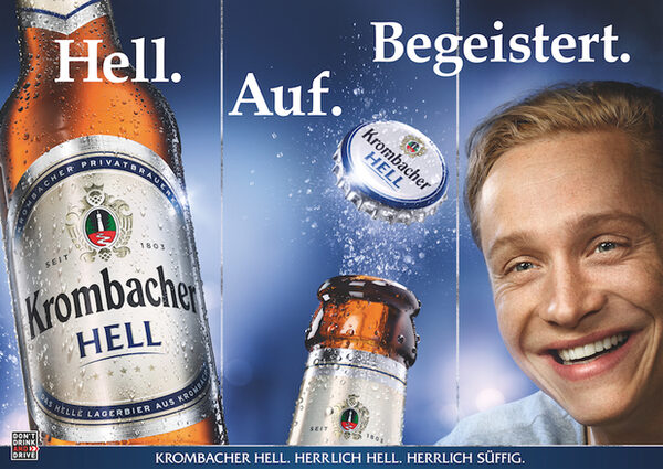 Matthias Schweighöfer knows 'Pale. Open. Hooked.' with KROMBACHER Pale Ale and Kolle Rebbe. Actor portrait by <b>Marcus Hoehn</b>