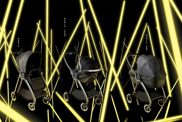 GOODBABY INTERNATIONAL goes for style and neon in the new Maris baby carriage campaign for - set design by <b>Peter KLARE</b>