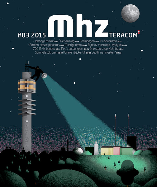 Broadcast-Infos im Mhz Magazin #03 2015 von TERACOM, das Titel-Motiv von AGENT MOLLY Illustrator <b>Martin NICOLAUSSON</b>