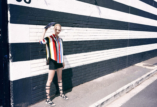 <b>Louisa Artists</b> : TRADEMARK SPRING SUMMER 2016 looks, title story in KLUK CGDT mag, actress Anja Knauer and actor Max von Thun in BUNTE mag, and personal work titled 'Color Blocking'