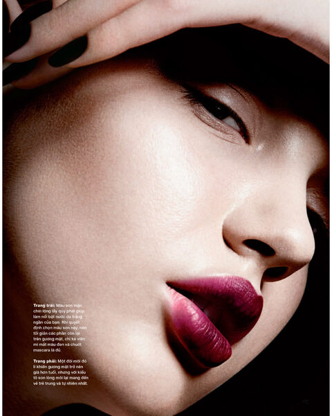 Model <b>Karolina c/o EAST WEST MODELS</b> präsentiert Euch 'Shades of Lipstick' in der HARPER'S BAZAAR Vietnam, drei Motive auf GoSee