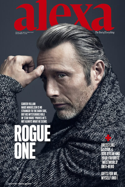 Mads Mikkelsen is the ALEXA cover star in December 2016 - the photos for the NEW YORK POST by <b>Henrik BÜLOW c/o BLINK PRODUCTION</b>