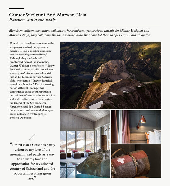 Huus Gstaad shoot for DESIGN HOTELS - photos by <b>David DAUB c/o WILDFOX RUNNING</b>