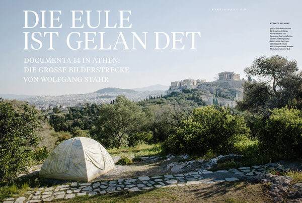 'Die Eule ist gelandet' - <b>Wolfgang STAHR c/o NERGER M&amp;O</b> fotografiert 20-seitige Fotostrecke zur documenta 14 in Athen für das MONOPOL Magazin