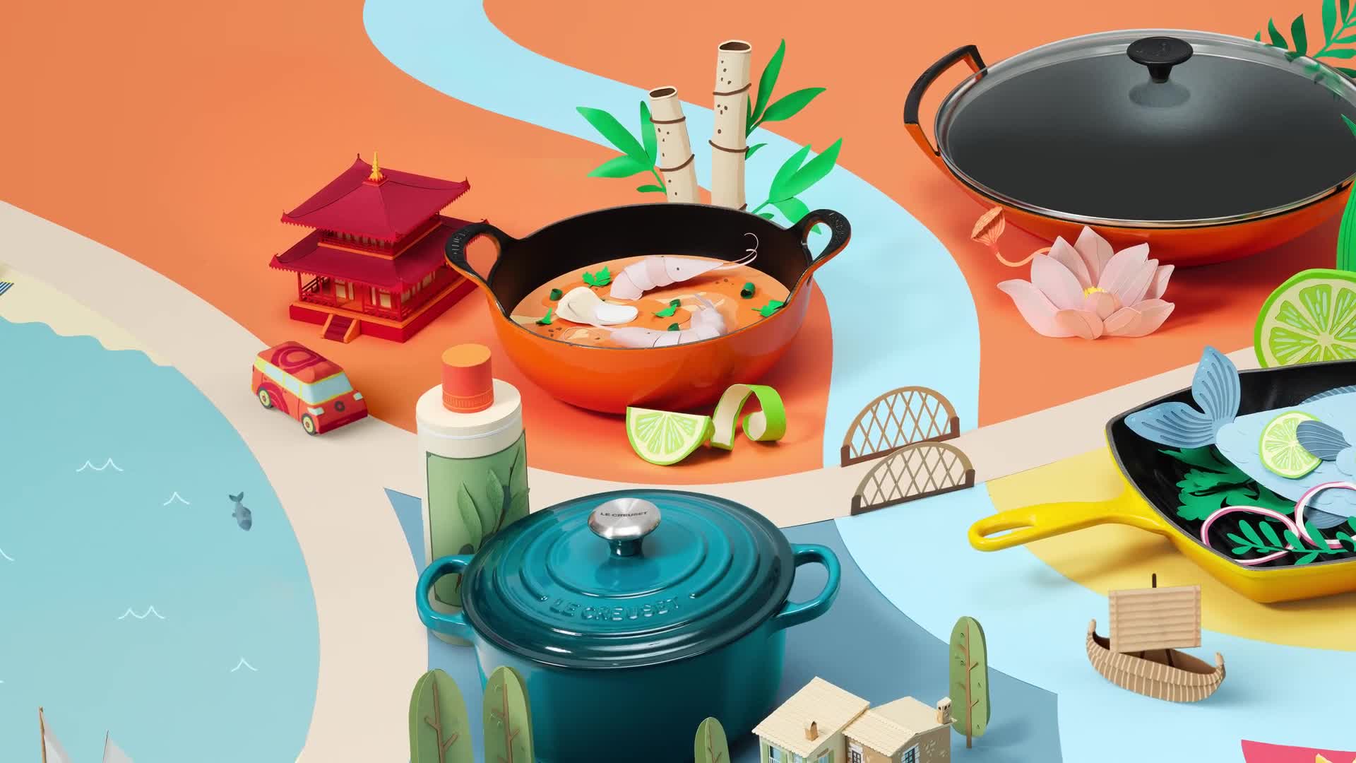 <b>ANALOGUE / DIGITAL</b> : The creative team <b>Adrian & Gidi</b> goes on a culinary world tour for <b>LE CREUSET</b>